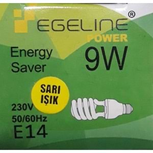 EGELINE TASARRUFLU AMPUL 9W E14 GÜN IŞIĞI