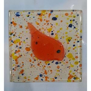 LEVA DEKORATİF CAM BANYO GİDER SÜSÜ ( 10 x 10 cm ) - KUŞ