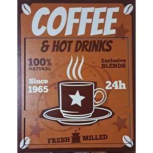 AHŞAP DUVAR SÜSÜ - COFFEE FRESH MILLED - 20 x 25 cm