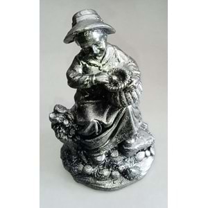 POLYESTER BİBLO 0034 SEPETLİ KIZ - GÜMÜŞ ( 1 ADET FİYATIDIR )