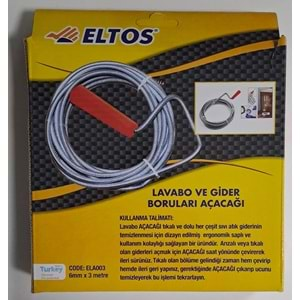 ELTOS LAVABO VE GİDER BORULARI AÇACAĞI - KANAL AÇMA 3 METRE