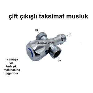 ÇİFT ÇIKIŞLI TAKSİMAT MUSLUĞU KROM