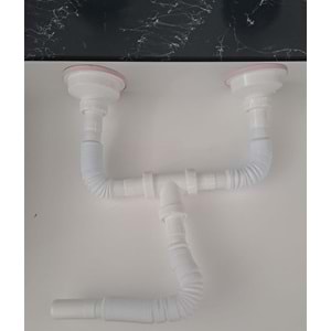 KÖRÜKLÜ SİFON LÜX ÇİFTLİ ÇÖP MAK ( METAL BİLYALI ) - SÜZGÜ Ø 110 mm - Ø 32 LİK ÇIKIŞLI