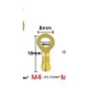 SARI KABLO PABUÇ HALKA (Tks-4 (M4) halka tip terminaller ) 4.2mm - 7 adet