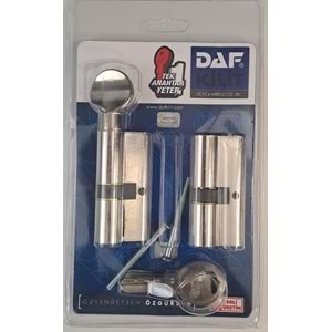 DAF 68 mm BİLYALI ÇELİK KAPI SİLİNDİR SETİ (SATEN) - İKİZ BAREL