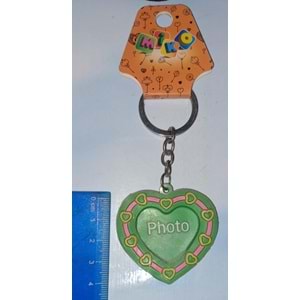 KÜÇÜK PLASTİK KALP ANAHTARLIK YEŞİL