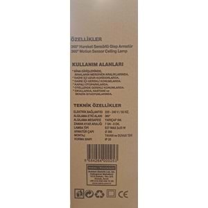 ŞAVK CAMLI TAVAN SENSÖRÜ 2XE27