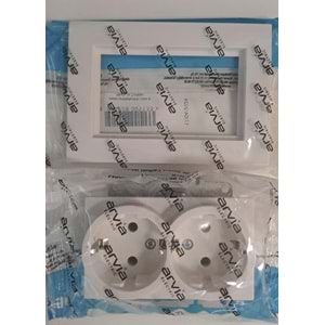 ARVİA KAREN 2 Lİ TOPRAKLI PRİZ BEYAZ ÇERÇEVE DAHİL