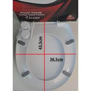 FATEX ELİZAN ( AKDENİZ ) ( 36,5 x 43,5 cm ) NORMAL KAPANAN PLASTİK KLOZET KAPAĞI