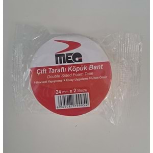 MEG ÇİFT TARAFLI KÖPÜK BANT 24mm X 2 m