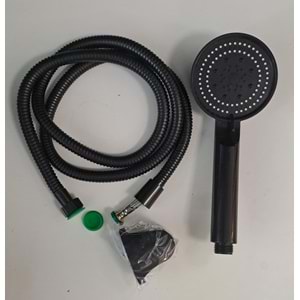 MAFSALLI SİYAH DUŞ SETİ (ÖRGÜLÜ HORTUM FONKSİYONLU EL DUŞU) - SİYAH