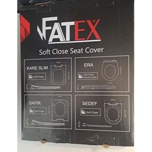 FATEX KARE SLIM SOFT ( 35 x 45 cm ) YAVAŞ KAPANAN PLASTİK KLOZET KAPAĞI