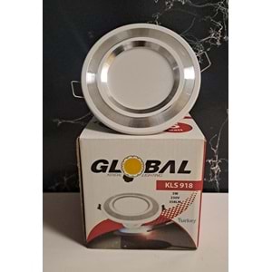 GLOBAL 5 WATT LED SPOT KROM ÇİZGİLİ BEYAZ PLASTİK KASA BEYAZ IŞIK 6500K 358LM