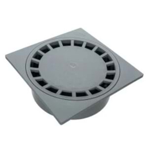 ÇAMUR KOVALI YER SÜZGECİ 25 x 25 cm - Ø 100 LÜK ALTTAN ÇIKIŞ YER SİFONU YUVARLAK KAPAK