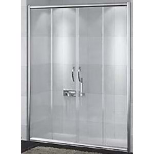 DUŞAKABİN 6mm CAM 2 SABİT 2 ÇALIŞIR 140-160 cm H:190cm - SARUN YAPI MARKET A.Ş. - ŞEFFAF