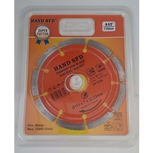 HAND SFD SOKETLİ ELMAS TESTERE - GRANİT KESİCİ - MERMER KESİCİ 115 LİK