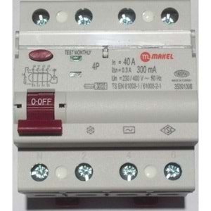 MAKEL 4X40A 300mA KAÇAK AKIM RÖLESİ