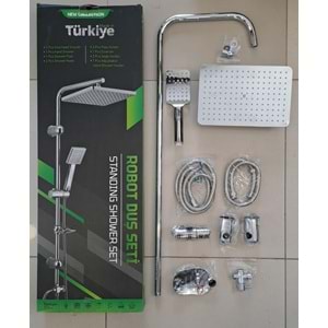 ROBOT DUŞ SETİ - FLAT DUŞ SETİ - MİLANO - DİKDÖRTGEN - KOMPLE KROM