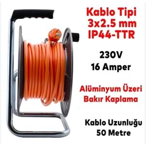 GOLD MAKARALI SEYYAR UZATMA ARA KABLOSU - 3 x 2,5 - 50 mt