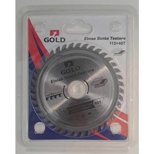 SUNTA - AHŞAP ELMAS DAİRE TESTERE - GOLD ELMAS TESTERE 115 LİK TCT ( 115 mm x 40 T x 22.23 mm )