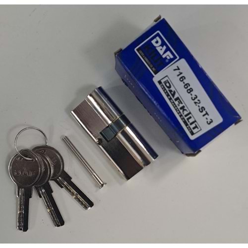 DAF BİLYALI BAREL 68 mm - 3 ANAHTARLI - ÇELİK KAPI GÖBEĞİ