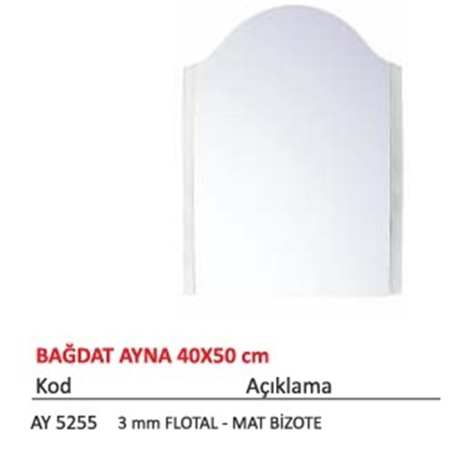 ALZ TEK AYNA 40 x 50 cm BAĞDAT ( AY5255 )