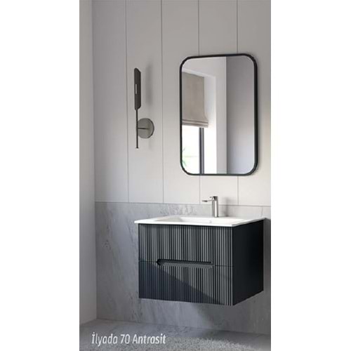 HİLTON BANYO DOLABI - İLYADA 70 MAT LAKE ANTRASİT