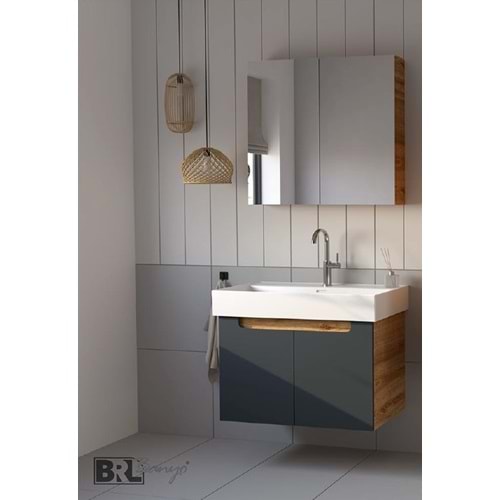 HİLTON BANYO DOLABI - SHARP 80 ROYAL MEŞE / ANTRASİT