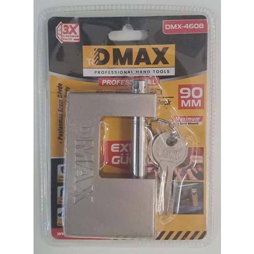 DMAX KAYAR MİLLİ YASSI ASMA KİLİT 90 mm DMX-4608
