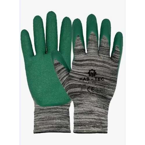 İŞ ELDİVENİ - HAS-TEC EL-050 LATEX KAPLAMA KAYDIRMAZ CAMCI ELDİVENİ 10 NO