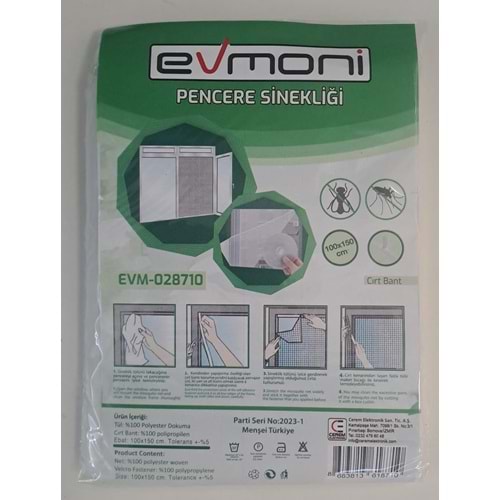 EVMONİ PENCERE SİNEKLİĞİ CIRT BANTLI 100 cm x 150 cm