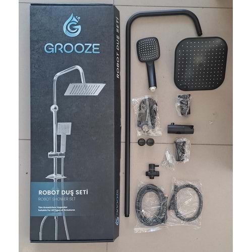 GROOZE ROBOT DUŞ SETİ - FLAT DUŞ SETİ - SİYAH - KOMPLE SİYAH