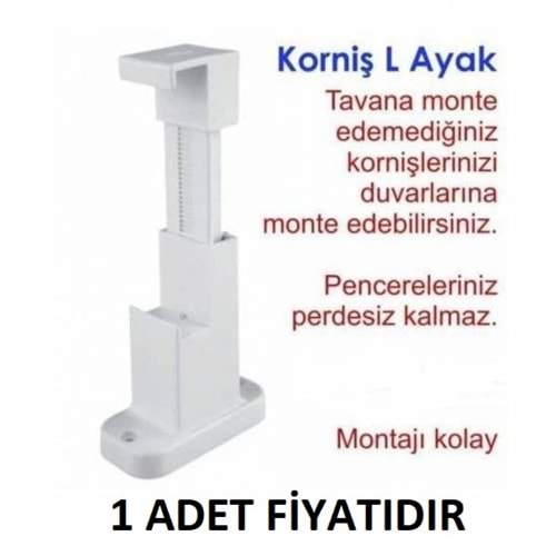 KORNİŞ - PLASTİK L AYAK - 3 KANALLI KORNİŞ DUVAR ASMA APARATI L ( 1 ADET FİYATIDIR )