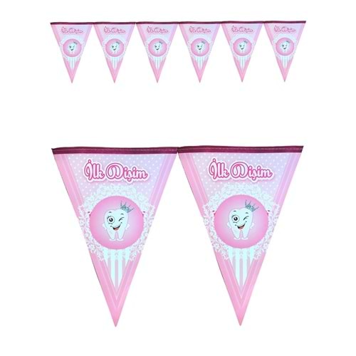 ÜÇKEN TEMALI FLAMA SÜSLER - İLK DİŞİM PEMBE TAÇLI