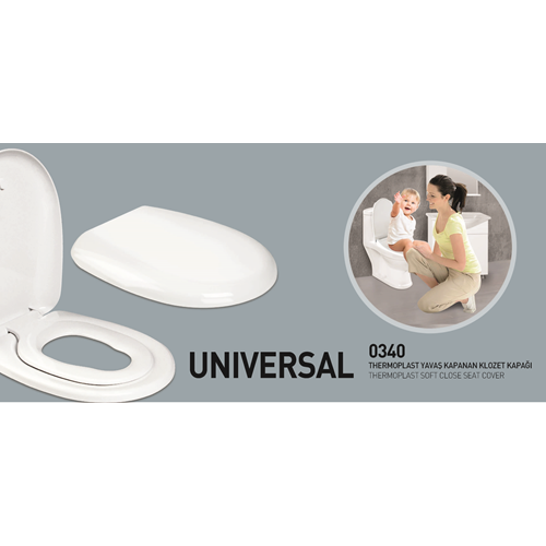 NKP ÜNİVERSAL YAVAŞ KAPANAN KLOZET KAPAĞI - ÇOCUK ADAPTÖRLÜ ( THERMOPLAST )