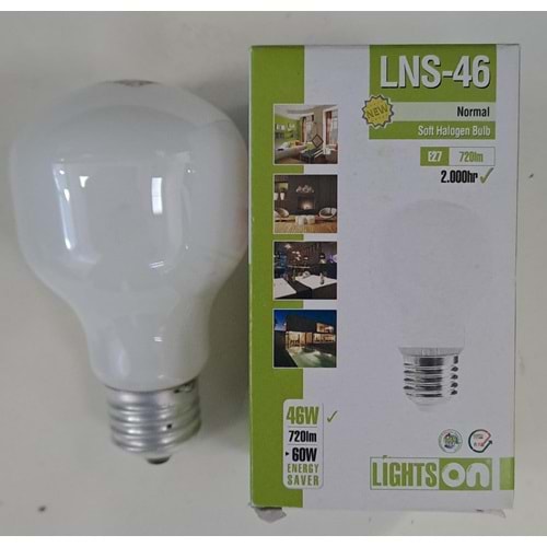 LIGHTSON SOFT HALOJEN AMPÜL 46 WATT 720lm E27 DUY 3000K