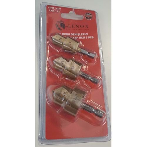 LENOX 3 PARÇA PVC BORU GENİŞLETİCİ KADEMELİ MATKAP UCU