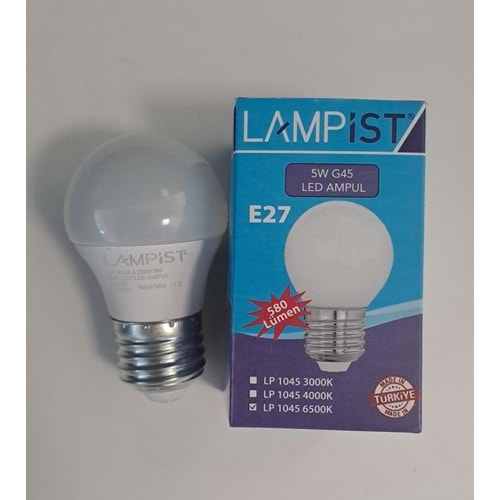 LAMPİST E27 DUY TOP LED AMPUL 5W 580 LM BEYAZ IŞIK 6500K G45