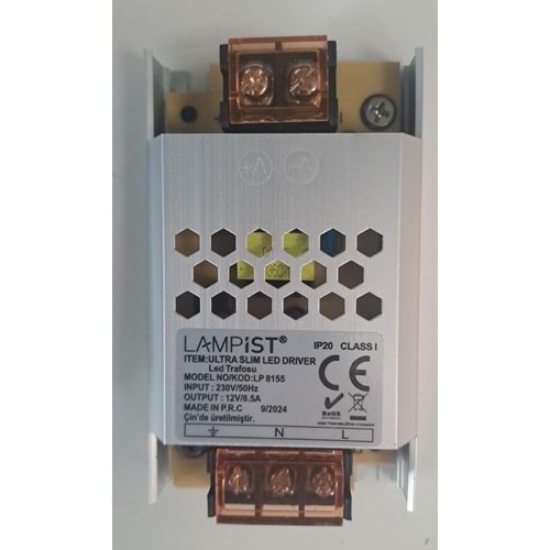 LAMPİST 8.5A ULTRA SLİM LED TRAFOSU 12V IP20