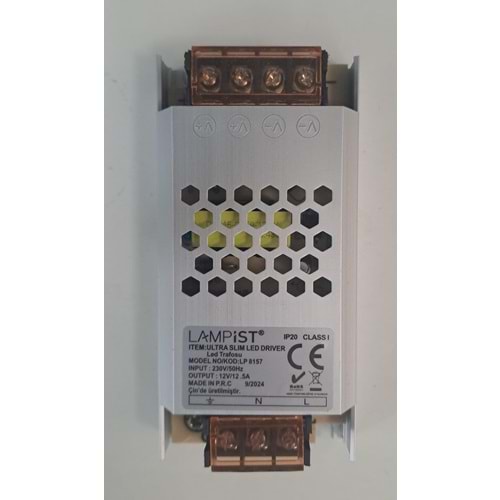 LAMPİST 12.5A ULTRA SLİM LED TRAFOSU 12V IP20