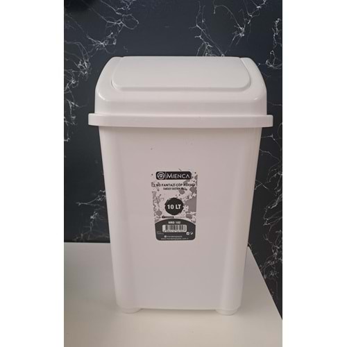 MERDEM PLASTİK MIENCA FANTAZİ ÇÖP KOVASI İTMELİ 10 LT 2 NO ( 235mm x 185mm x 365mm )