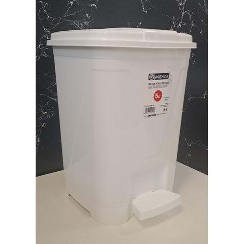 MERDEM PEDALLI ÇÖP KOVASI KARE 1 NO 5 LT BEYAZ ( MRD-121 )
