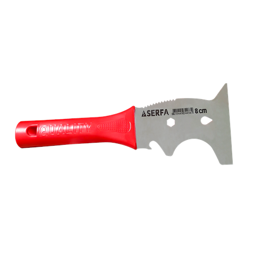SERFA TOOLS ÇOK AMAÇLI SIRIK SPATULA 80mm ( 8 cm ) KIRMIZI PLASTİK SAP YAY ÇELİĞİ