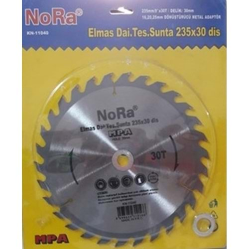 SUNTA - AHŞAP ELMAS DAİRE TESTERE 235 mm x 30 T x 30-25-16 mm ( 30 DİŞ NORA )