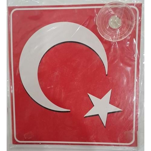 ARABA YAZISI (STİCKER) VANTUZLU ( 11 x 11 cm ) - TÜRK BAYRAĞI - AY YILDIZ