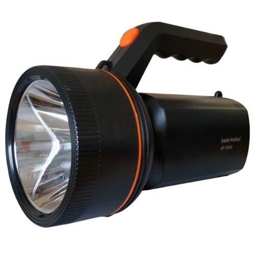 GOLD-POLİCE LED EL FENERİ ŞARJLI 10 W GP-2603 ( 21 cm )-( ÇAP 10.5 cm )