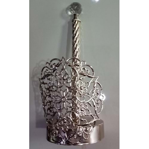 KRİSTAL BAŞLI METAL KAĞIT HAVLULUK - GÜMÜŞ GRİ