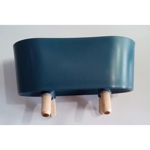 AHŞAP AYAKLI PLASTİK OVAL SAKSI ( 8 x 15 x 7 cm ) - K.MAVİ