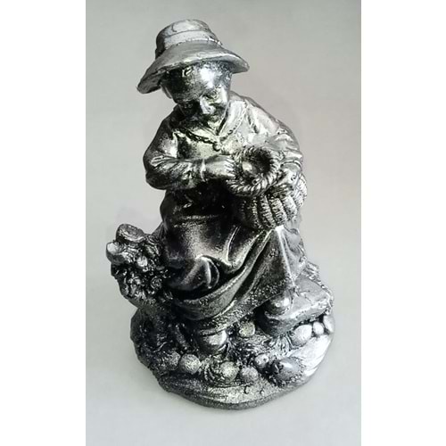 POLYESTER BİBLO 0034 SEPETLİ KIZ - GÜMÜŞ ( 1 ADET FİYATIDIR )