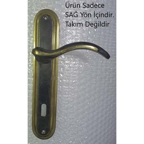 PİMADOR PİRİNÇ ODA KAPI KOLU OVAL SARI/SİYAH - SAĞ YÖN